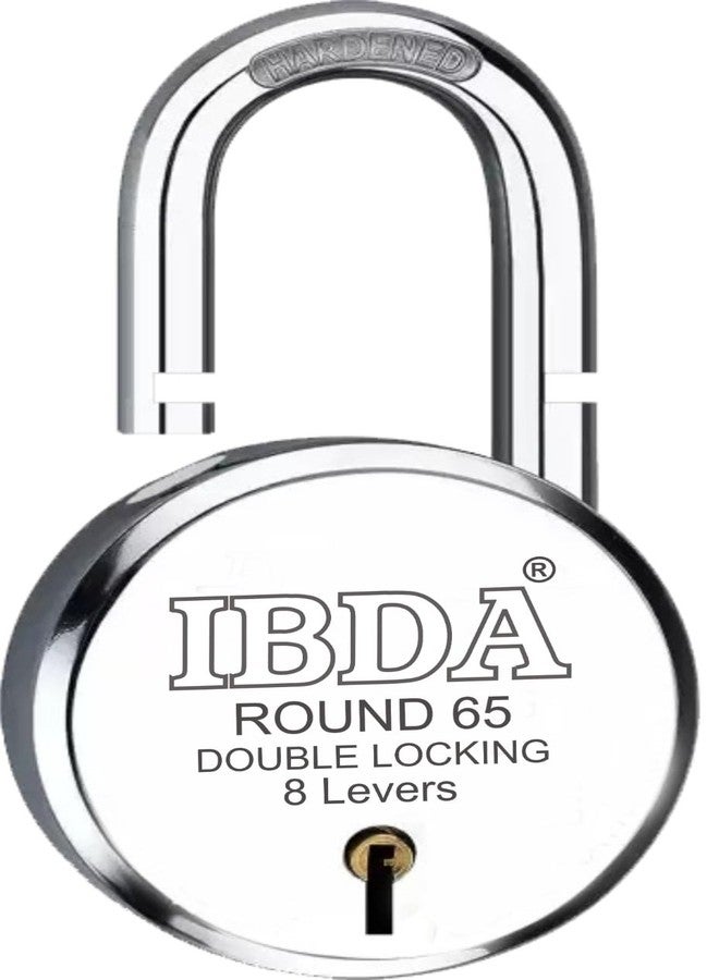 IBDA Lock with 9 Keys | 65mm | Double Locking | 8 Levers' High Security Technology | Rivetless Steel Body Padlock | Lock for Home, Shutter, gate, Door, kadi, Channel, Shop, School, Flat, Warehouse - Image 2